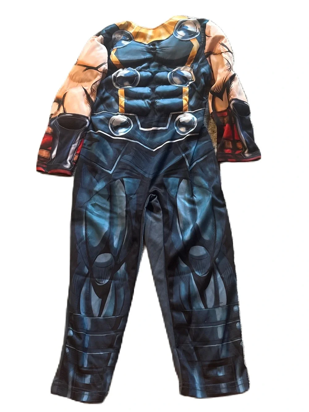 Marvel Thor Ragnarok Muscle Costume Jumpsuit Sz 3-4 Halloween Blue
